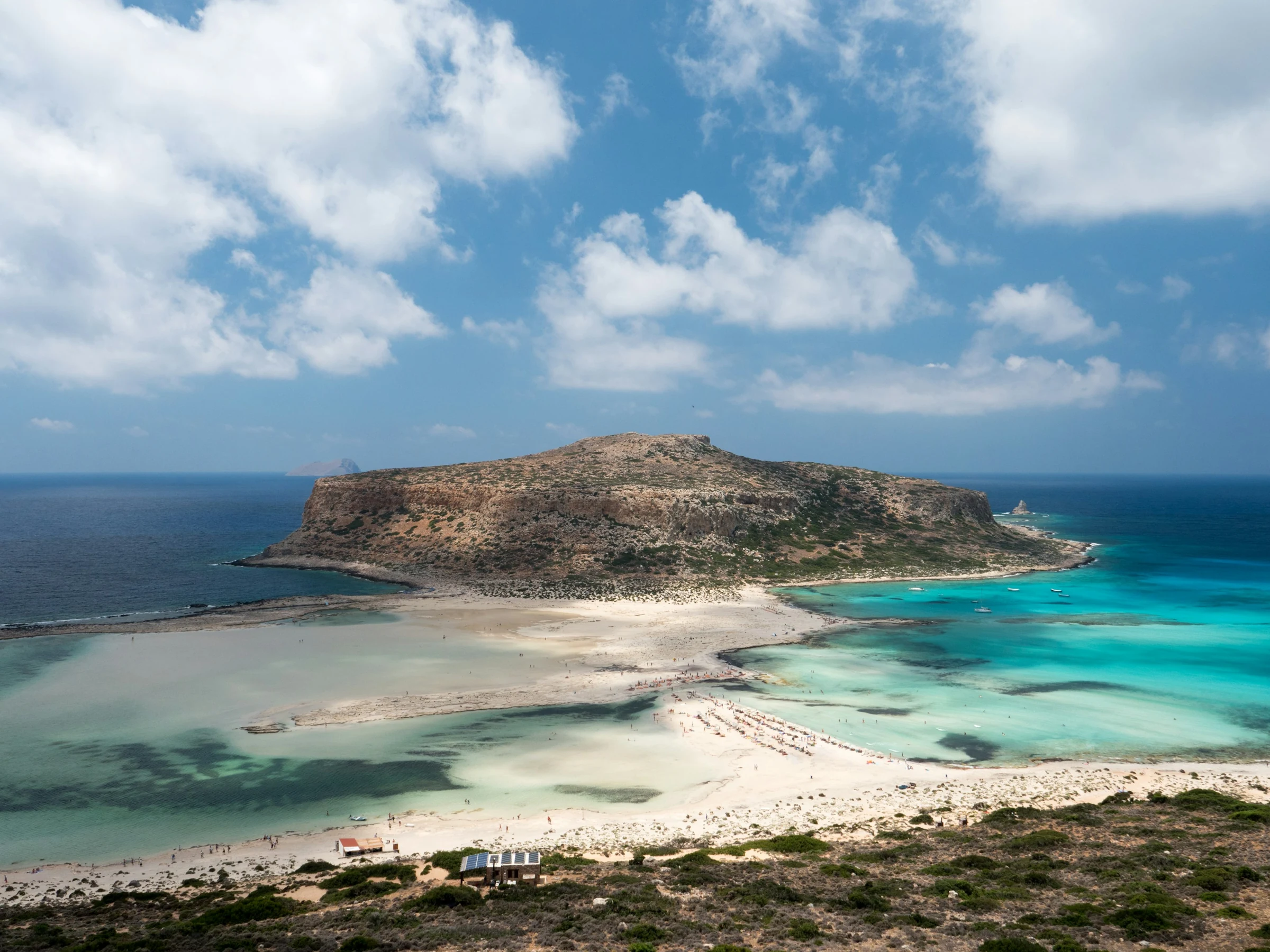 The wild coastline and clear water of Crete